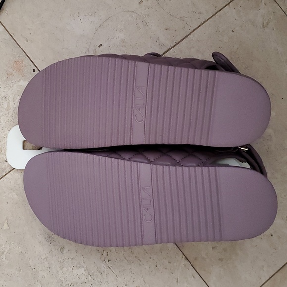 Calia quilted sandals in plum in 9 - Picture 3 of 5